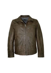 MADDOX - Herren Lederjacke Lammnappa braun antik - braun