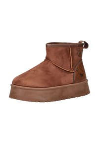 MUSTANG® - Veloursleder/Textil Stiefelette - Braun