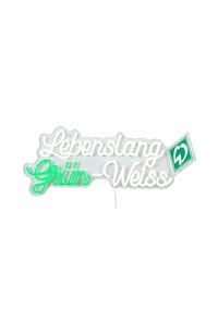 WERDER BREMEN - LED-Schriftzug Lebenslang Grün-Weiß - GRÜN-WEIß