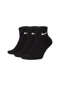 NIKE - Unisex 3er Pack Sportsocken - Everyday, Cotton Lightweight Crew, einfarbig - Schwarz