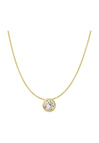 MONCARA - Damen Kette mit Anhänger, 585er Gold mit 1 Diamant, ca. 0,25 Karat - GOLD
