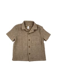 maximo® - GOTS MINI BOY-Hemd, Kragen kurzer Arm, Musselinstoff - altindigo-weiß-streifen
