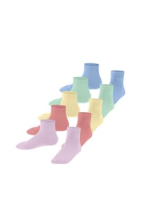 ESPRIT - Kinder Socken, 5er Pack - Sneakersocken, einfarbig, Bio-Baumwolle - Blau/Rot/Khaki