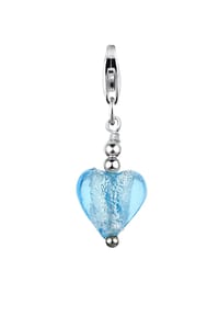 Nenalina - Charm Herz Silber-Anhänger Symbol Muranoglas 925 Silber - Silber