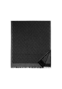 AIGNER - Schal, Allover-Logo, Fransen - 0002 BLACK