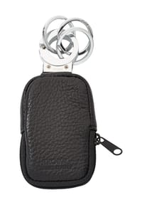 TROIKA® - Schlüsselanhänger, Leder, Reißverschluss - BLACK