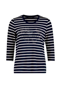 BETTY BARCLAY - Ringelshirt mit Schmucksteinen - Dunkelblau/Weiß