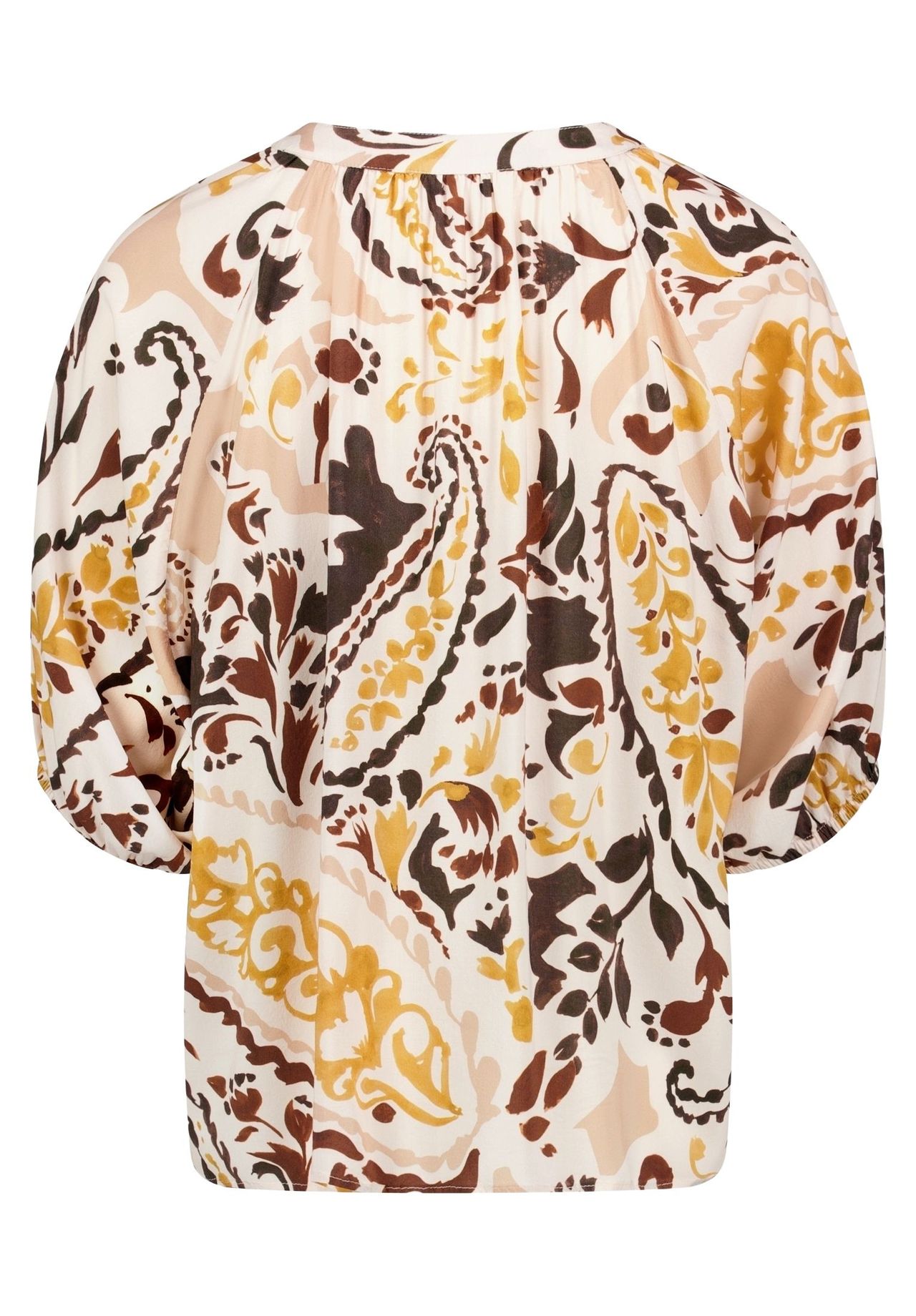 Cartoon Shirtbluse, V-Ausschnitt, FüR Damen, Gelb, 38