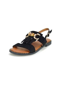 Findlay - Sandalen GLORY mit Fransen und Zierschnalle - velvet black