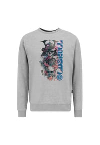 OLDSKULL - Sweatshirt Xtreme Samurai Skull Logo Graphic mit auffälligem Totenkopf-Print - Heather Grey