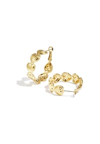 Adelia's - Ohrringe Creolen mit Herz- und Kreismotiv aus Edelstahl - goldfarben