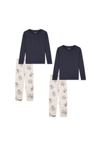 uncover by SCHIESSER - Schlafanzug Nightwear - blaugrau