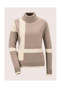MADELEINE - Strickpullover mit Colour-Blocking - cappuccino / wollweiß
