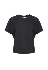 ROADSIGN® australia - Damen T-Shirt Strick Fledermausshirt aus Ajourstrick - schwarz
