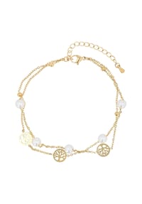 Adelia's Bold Style - Fußkettchen – Lebensbaum aus Edelstahl - gold