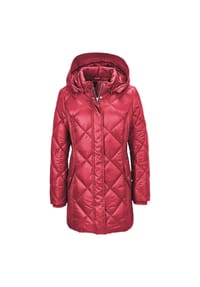 GOLDNER - Kurzgröße:  Longsteppjacke mit edlem Innenfutter - dunkelrot