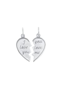 amor Herz - Motivanhänger für Damen und Herren, Unisex, 925 Sterling Silber | Herz - Silber