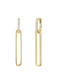 GLANZSTÜCKE MÜNCHEN - Damen Ohrringe aus 925/- Sterling Silber in Gelbgold mit Zirkonia - gelbgold
