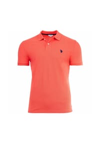 U.S. POLO ASSN. - Herren Poloshirt - Carded Piquet, Logo-Stickerei, Baumwolle - Blau