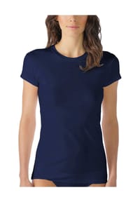 mey - Cotton Pure Unterhemd, Kurzarm, Rundhals-Ausschnitt, für Damen - 408 NIGHT BLUE