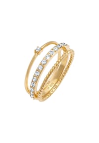 elli. - Ring Elli Ring Kristalle Stapelring 3Er Set 925 Silber - Gold