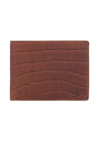 Esquire Croco - Croco Geldbörse RFID Schutz Leder 12 cm - braun