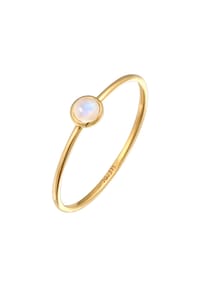 elli. PREMIUM - Ring Solitär Mondstein Edelstein 375 Gelbgold - Gold