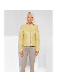 JILANI - Damen Lederjacke Lammnappa gelb - gelb