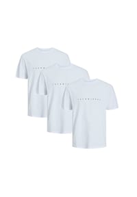 JACK & JONES - T-Shirt 3er Pack Star JJ - Beige / schwarz / dunkelblau
