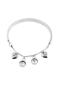 Adelia's Bold Style - Armband – Armreif aus Edelstahl mit Strass Steinchen 17 cm - silber