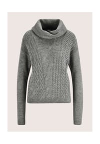 MADELEINE - Stilvoller Viskosepullover mit Capuchon-Kragen - graphit / melange