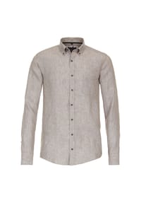 CASAMODA - Herren Freizeithemd uni Casual Fit - Beige