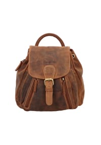 GREEN BURRY Vintage - Vintage City Rucksack Leder 25 cm - braun