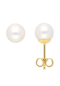 Adelia's - Damen Gold Schmuck 333 Gold Ohrringe  Ohrstecker mit Süßwasser Zuchtperle Ø 7 mm - gold