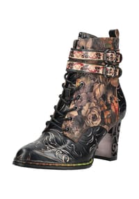 LAURA VITA® - Leder/Textil Stiefelette - Schwarz Kombi