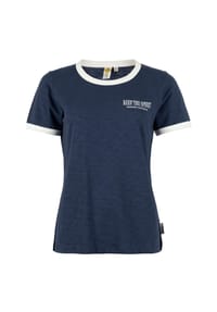 ROADSIGN® australia - Damen T-Shirt Keep Spirit mit Rundhalsausschnitt, aus weicher Baumwolle, mit dezentem Logo Druck, bequem für jeden Tag - navy