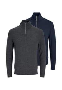 JACK & JONES - Troyer 2er Pack Emil Knit - Dark grey melange
