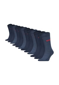 Levi's® - Herren Socken 12er Pack- Regular Cut Batwing, ECOM, Logo, einfarbig - Blau