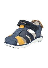 GEOX - Leder/Synthetik Sandalen - Braun/Rot