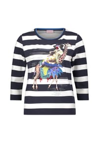 BETTY BARCLAY - Basic Shirt mit Aufdruck - Dunkelblau/Weiß