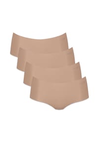 sloggi - Damen Shorts, 4er Pack - Zero Microfibre 2.0 Shorts, Mikrofaser, einfarbig - Cacao