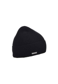 SEEBERGER - Cashmere Beanie mit Aufschlag in Rippen-Muster 18300-2 - 14 RAUCHGRAU
