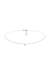 elli. - Halskette Choker Turmalinquarz Solitär Anhänger 925 Silber - Gold