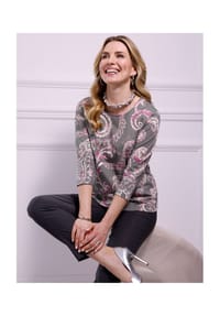SIEH AN! - 3/4-Arm-Shirt - anthrazit-mauve-bedruckt