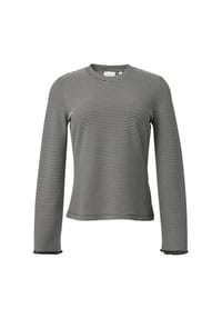 comma, CASUAL IDENTITY - Langarmshirt, Rundhals, für Damen - 99H1  GREY/BLACK