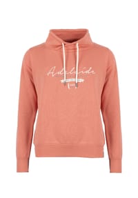 ROADSIGN® australia - Damen Sweatshirt Mood mit Schalkragen und Print - anthrazit