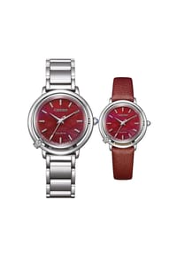 CITIZEN® Eco-Drive - Damen Armbanduhr-Set "EM1090-78X" - ROT