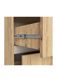 Akord - Badezimmer-Hängeschrank W90 mit 2 Schubladen und 2 Einlegeböden - artisan-eiche/graphitgrau