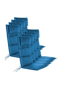 Aspero® - 8 wasserdichte Stuhlauflagen Hochlehner Sitzpolster - Anthrazit