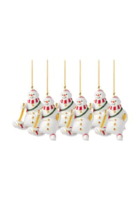 Villeroy & Boch - Ornamente Schneemann 2026 Christmas Classics 7,3 x 6,8 x 9,9 cm 6er Set weiß-gold - weiß-gold
